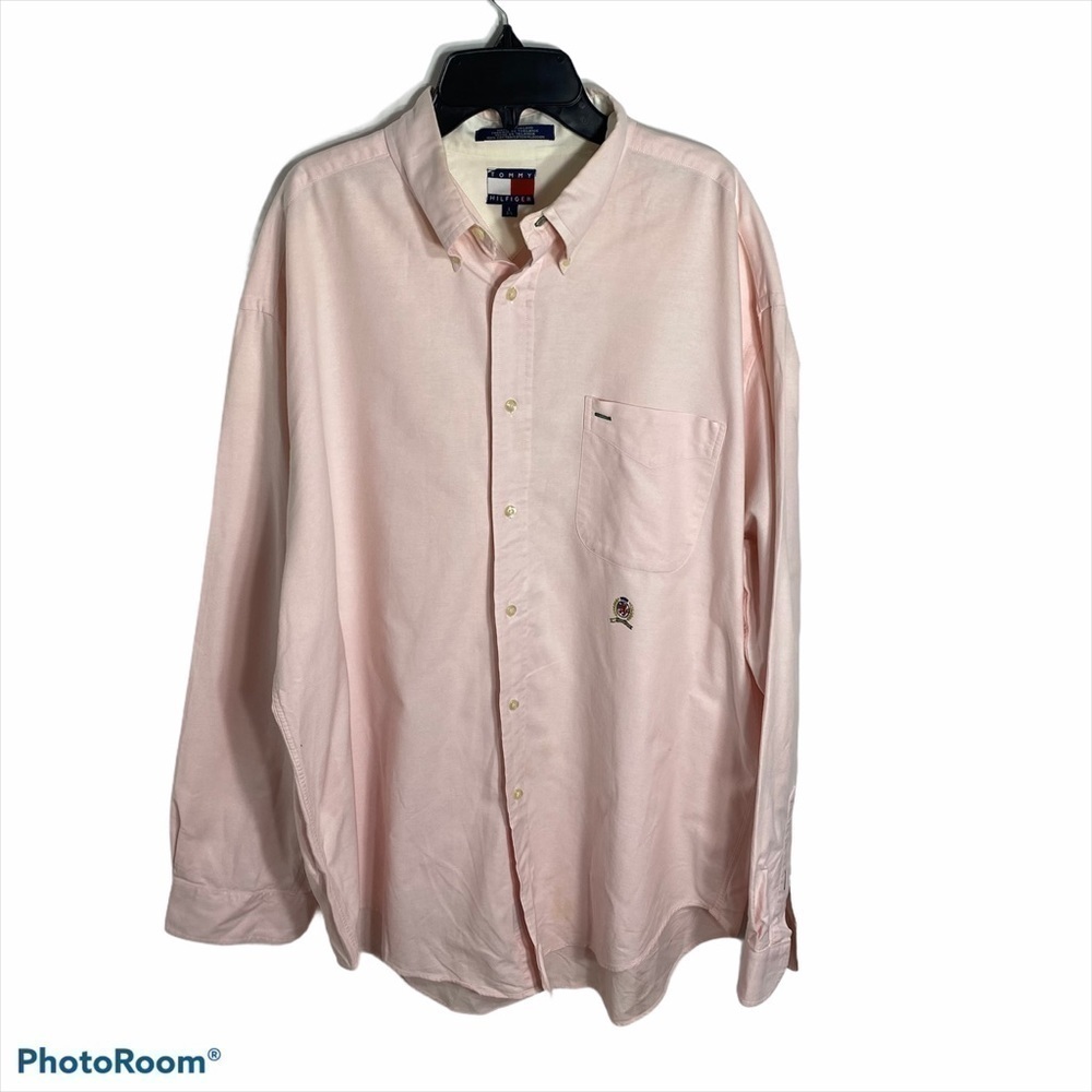 Tommy Hilfiger Pink Button Down Shirt Large Cotton